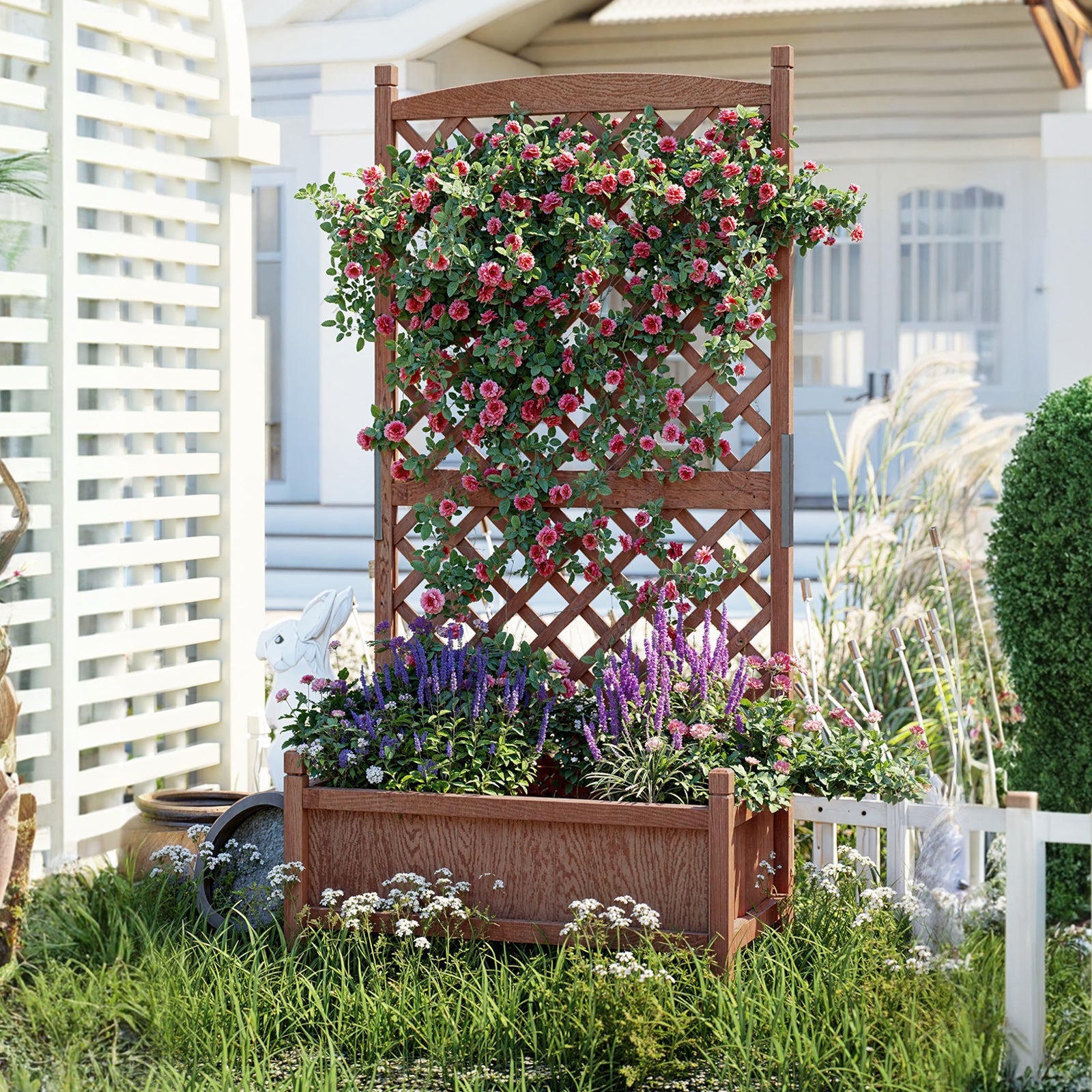 Jardinera de Madera GARVEE con Enrejado